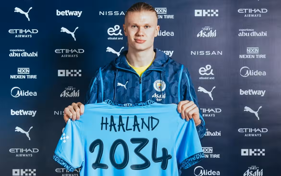 Erling Haaland semnează un contract record cu Manchester City până în 2034 imagine postare